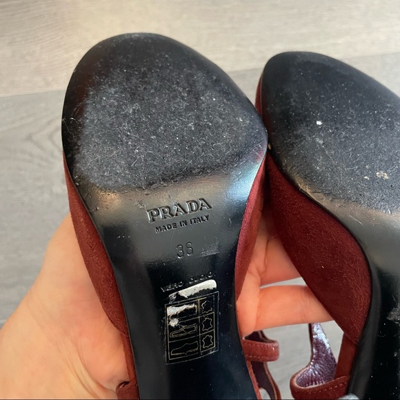 Prada Burgundy suede pumps (Sz 36) - Picture 11 of 15